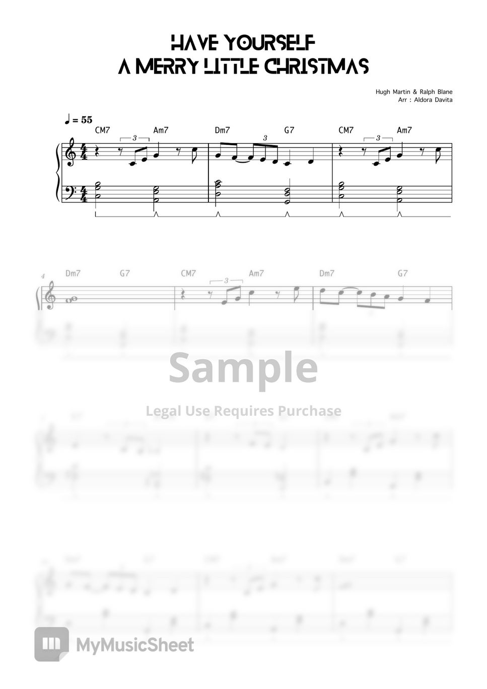 Hugh Martin & Ralph Blane Have Yourself a Merry Little Christmas (Beginner Level) 楽譜 by Aldora