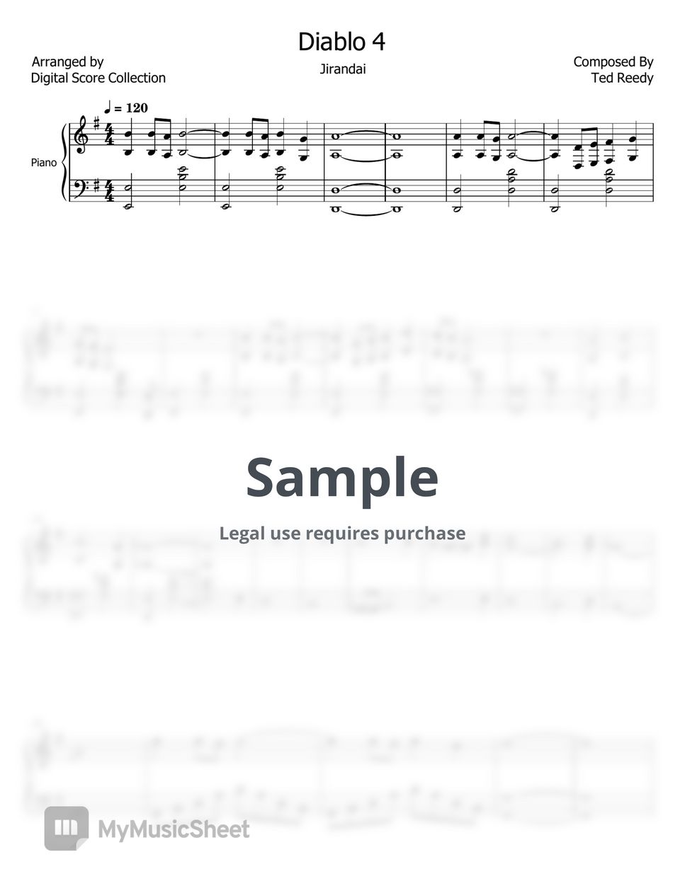 Ted Reedy - Jirandai OST Diablo 4 Sheets by Digital Score Collection