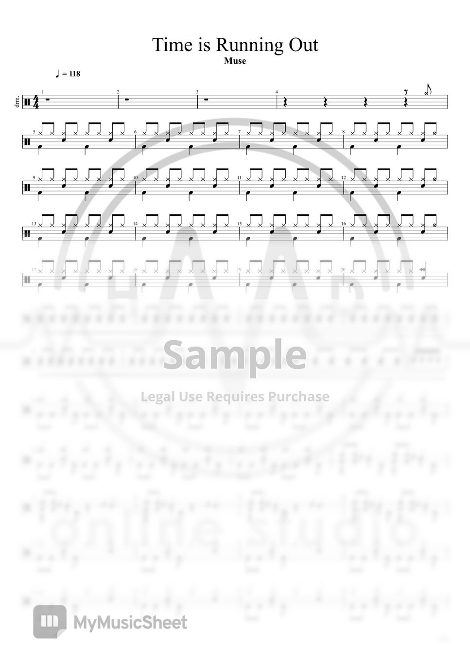 Muse Time Is Running Out Sheets by HMD online studio