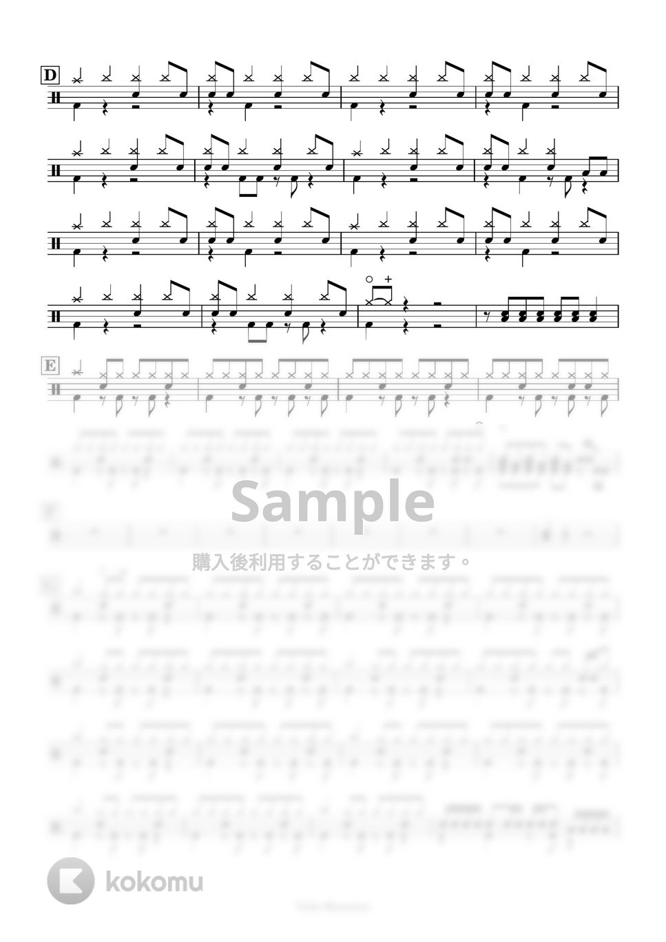 女王蜂 - 【ドラム譜】メフィスト【完コピ】参考動画あり by Taiki Mizumoto