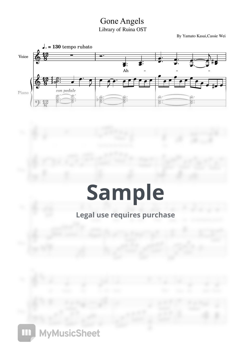 Library of Ruina - Gone Angels (Mili - For Vocal and Piano) Sheets by poon