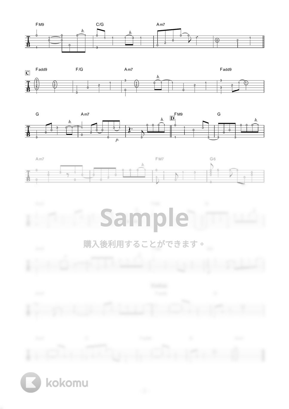mol-74 - エイプリル (かんたんソロギター) by 伴奏屋TAB譜