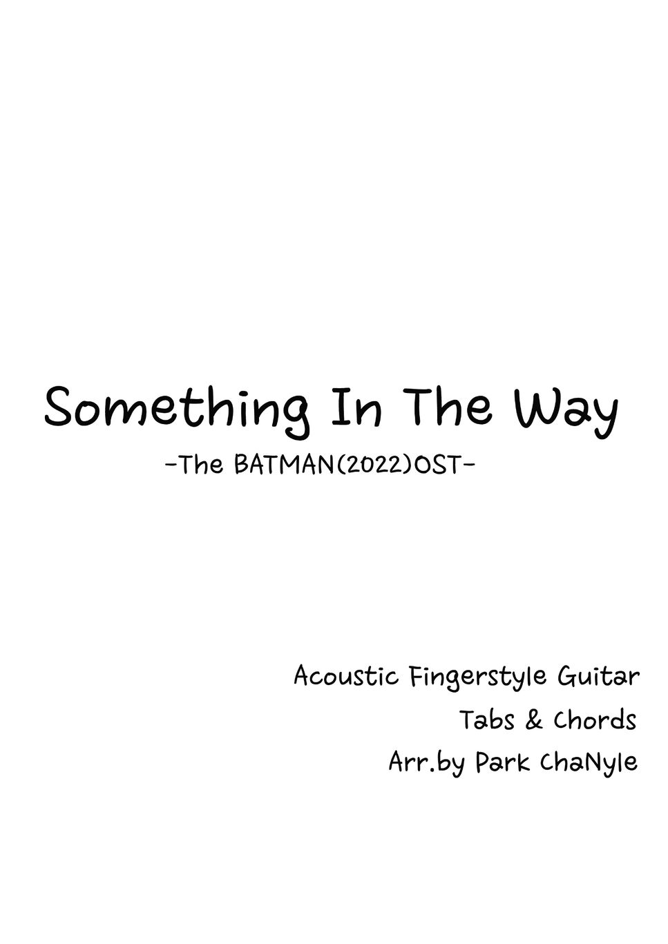 The BATMAN(2022) Something In The Way (Fingerstyle Guitar, Nirvana,Kurt Cobain) TAB by Park