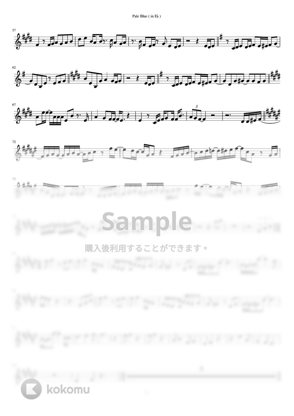 米津玄師 - Pale Blue (in E♭) by inojunCH