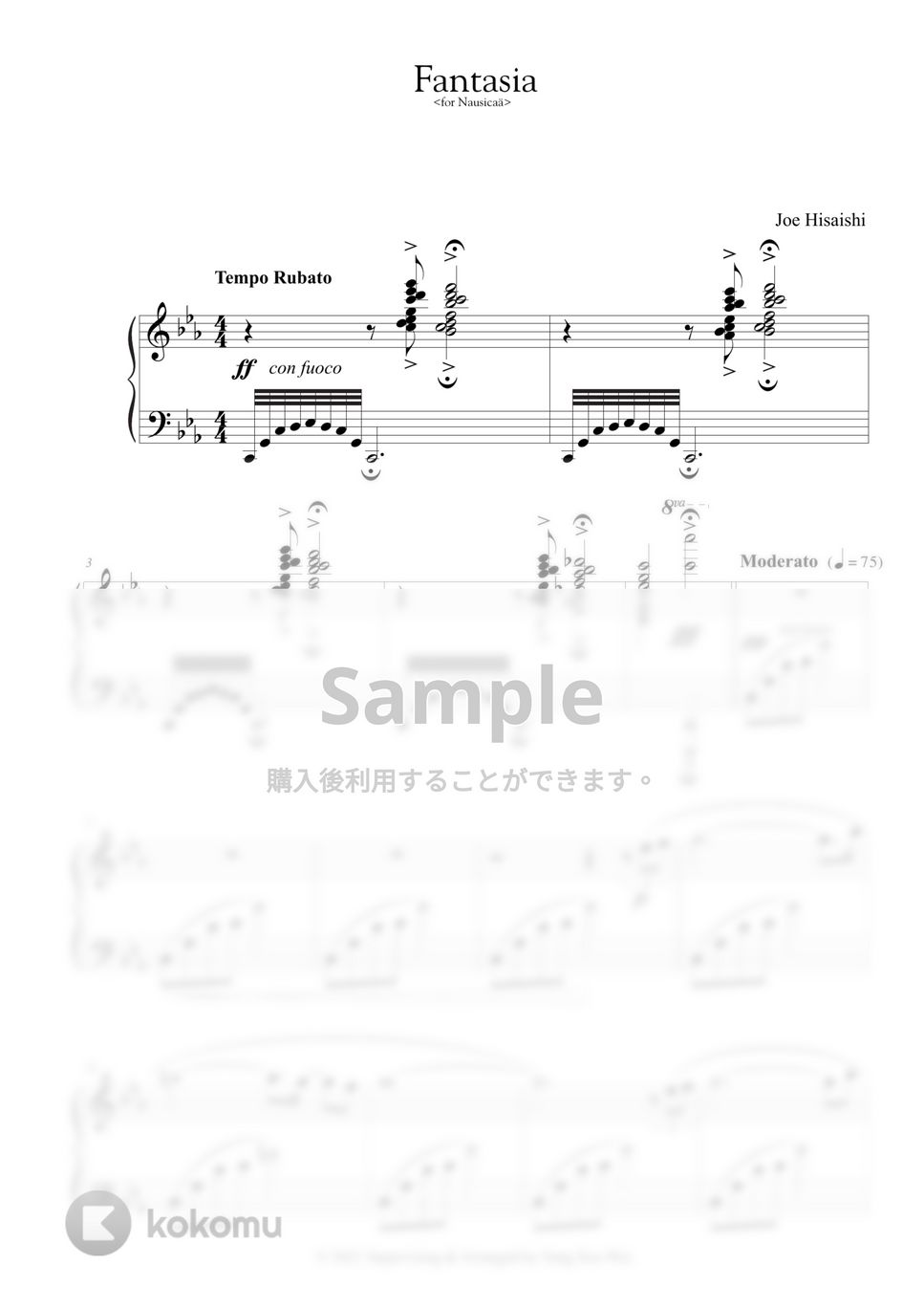 久石譲 - Fantasia (for Nausicaa) (原典版) by 楊思緯