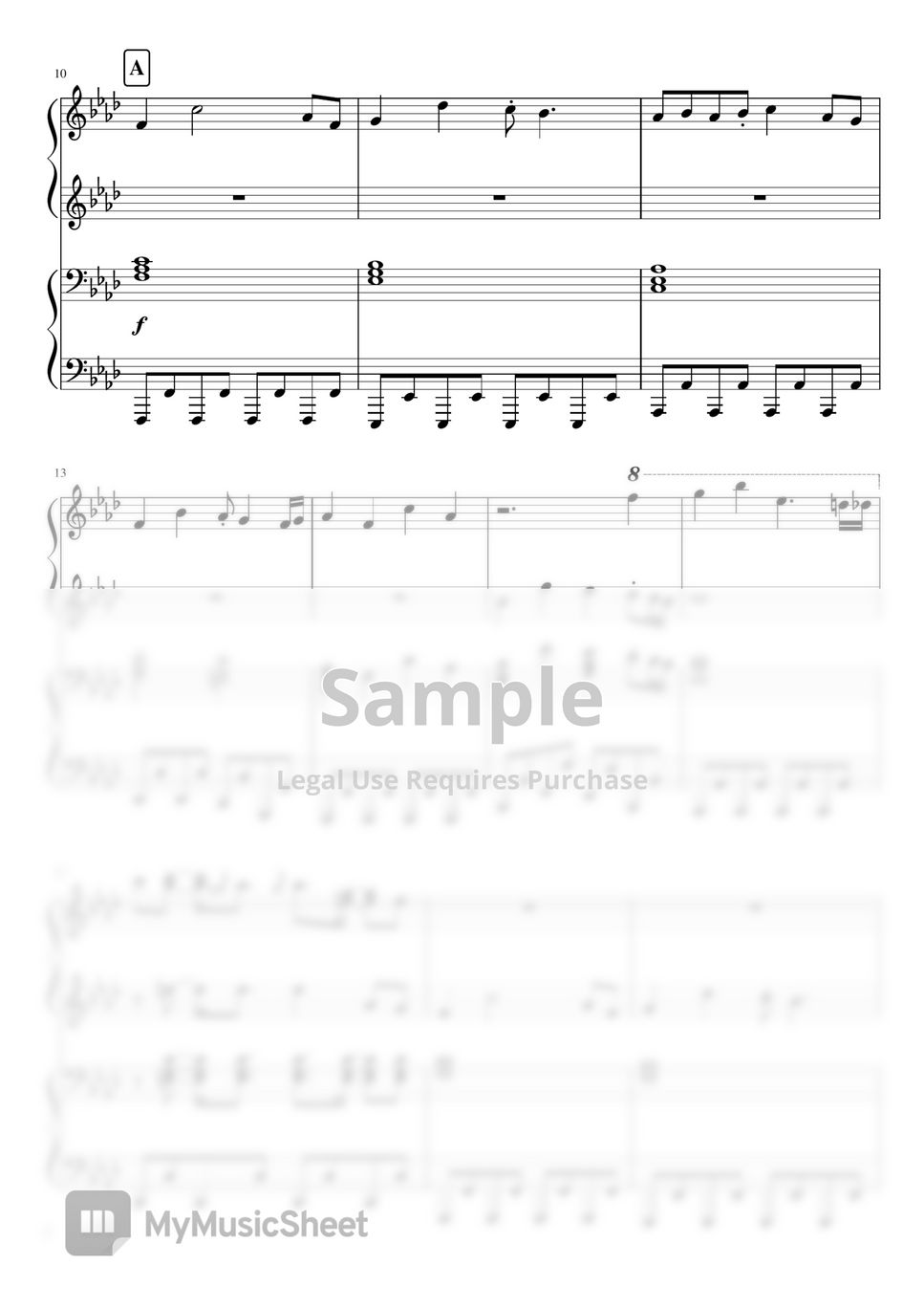 Katsuo Ohno - Detective Conan Main Theme Piano 4Hands Sheet by soup-majo