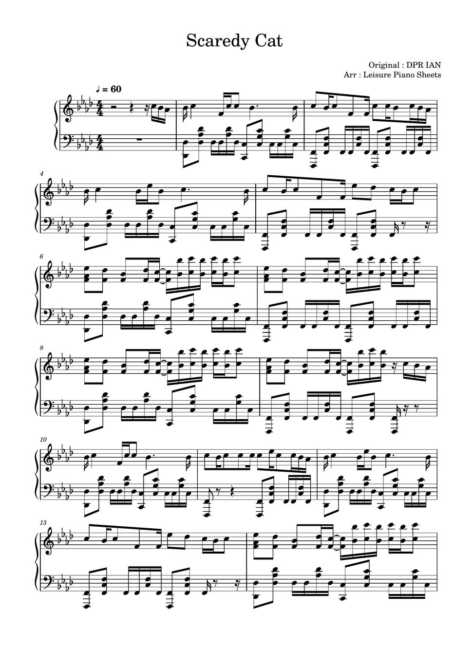 Scaredy Cat - DPR IAN Sheet music for Piano (A Capella)