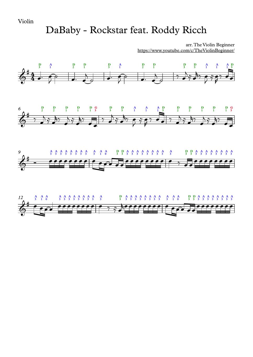 DaBaby Rockstar Spartito