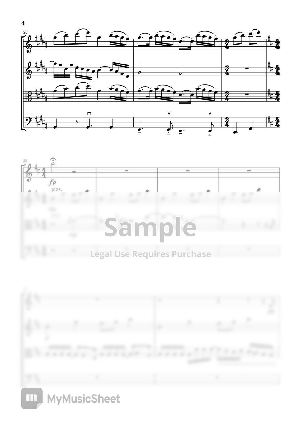 Ai Higuchi - Akuma no Ko 悪魔の子 String Quartet Full score with Part scores (Attack on Titan Final Season Part 2) by Sammi Chan