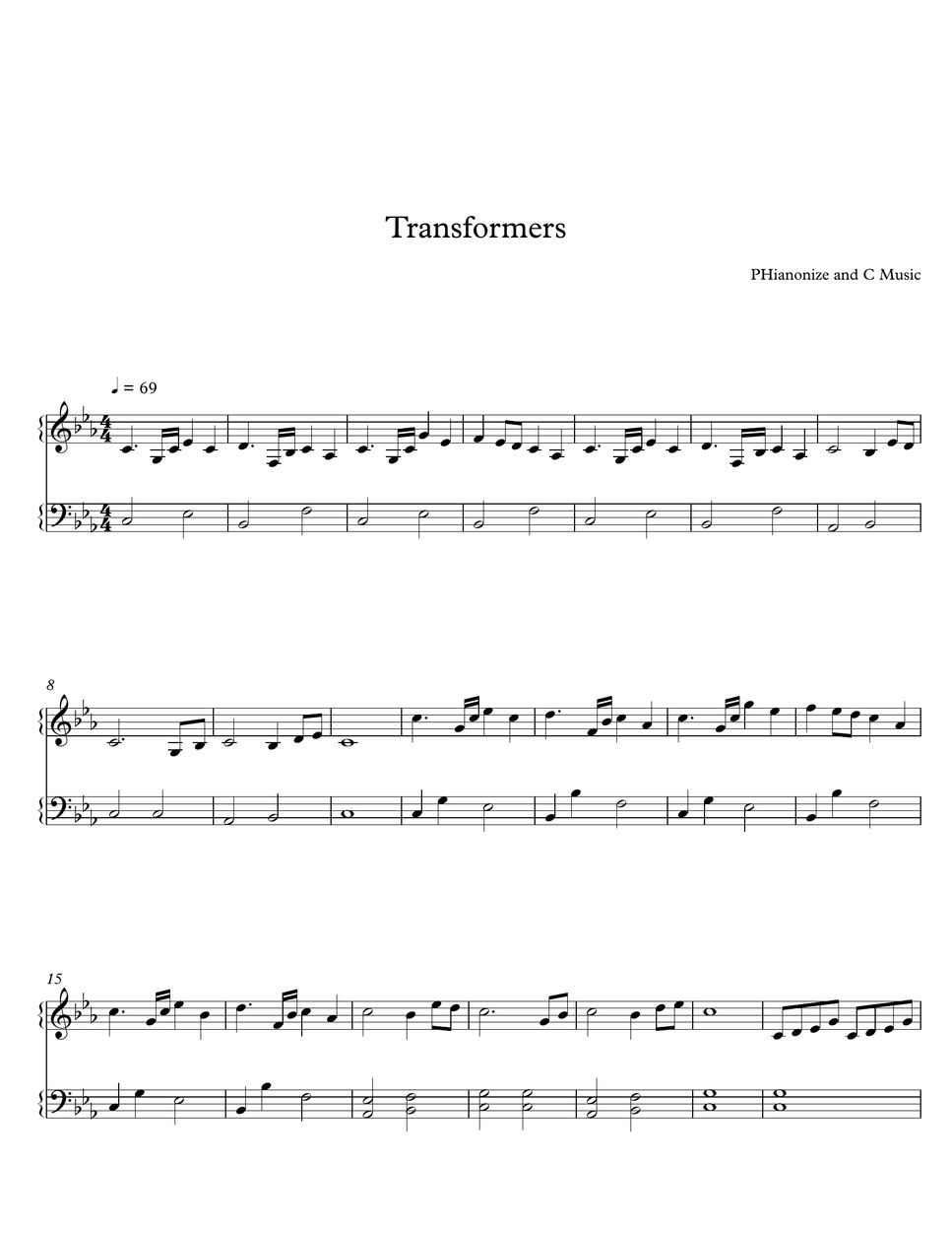 Steve Jablonsky Transformers Theme Song (Easy Version) Notenblatt by