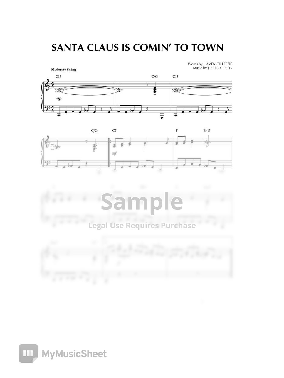 Haven gillespie santa claus is comin to town jazz piano by hemsach