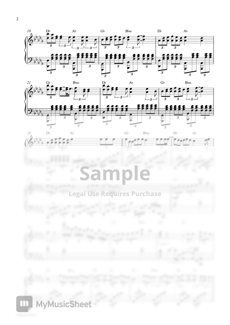 Ruth B. - Dandelions (Piano Sheet | Get 2 PDF: in Original Key Db Major & Easier Key C Major) by Pianella Piano