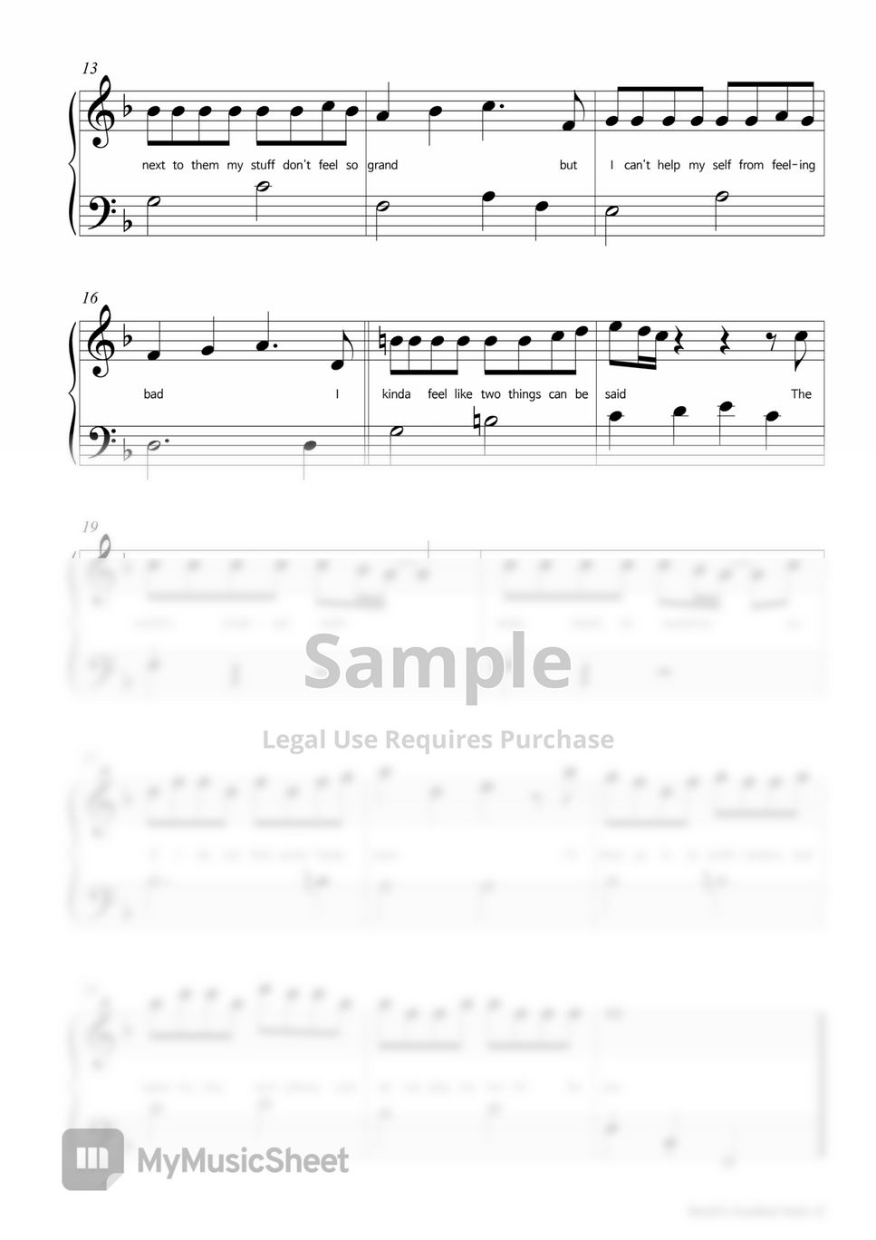 AJR - World's Smallest Violin (Easy ver.) Sheets by SangSangPiano
