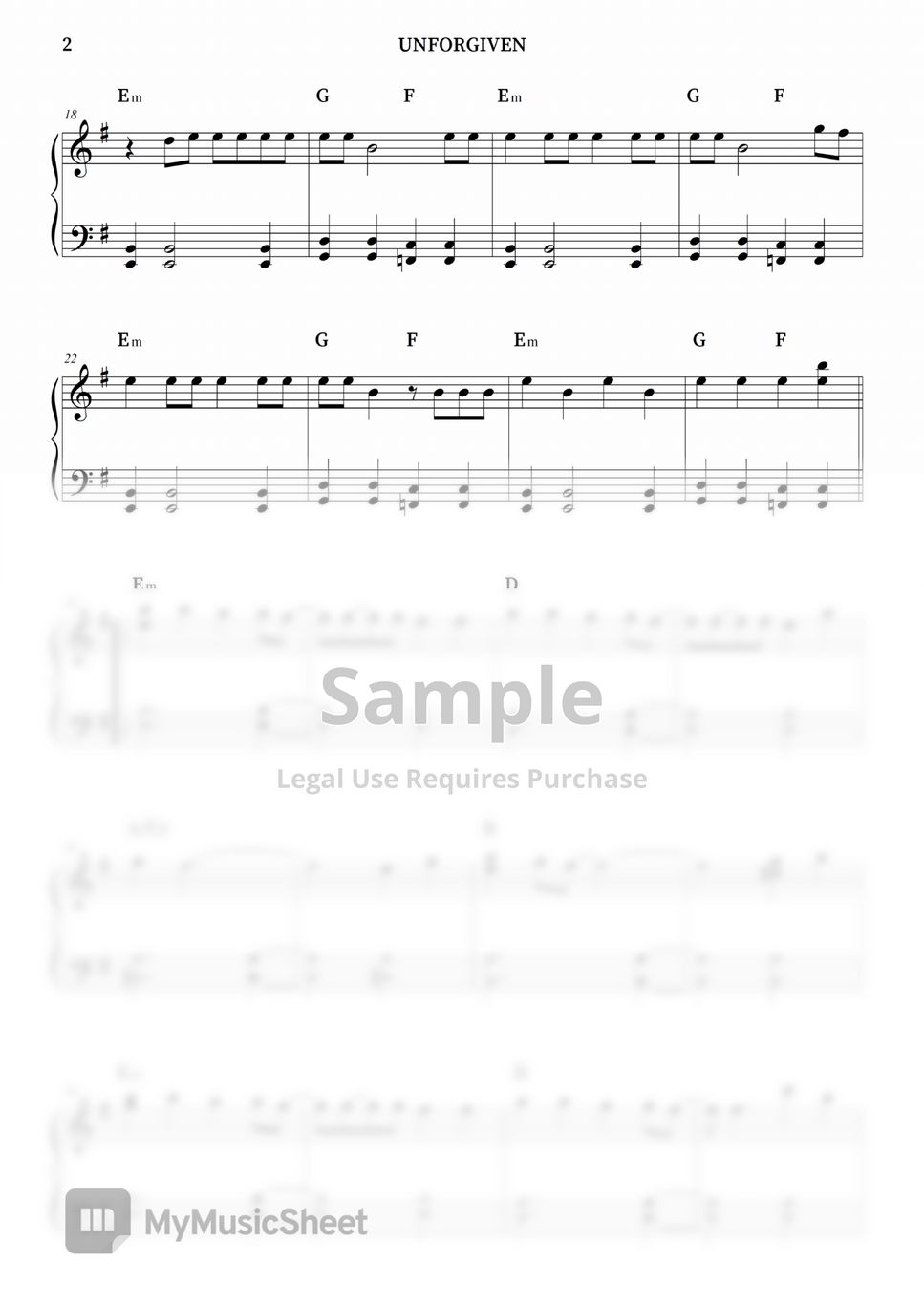 LE SSERAFIM - UNFORGIVEN (with easy ver.) Sheets by HISHINE