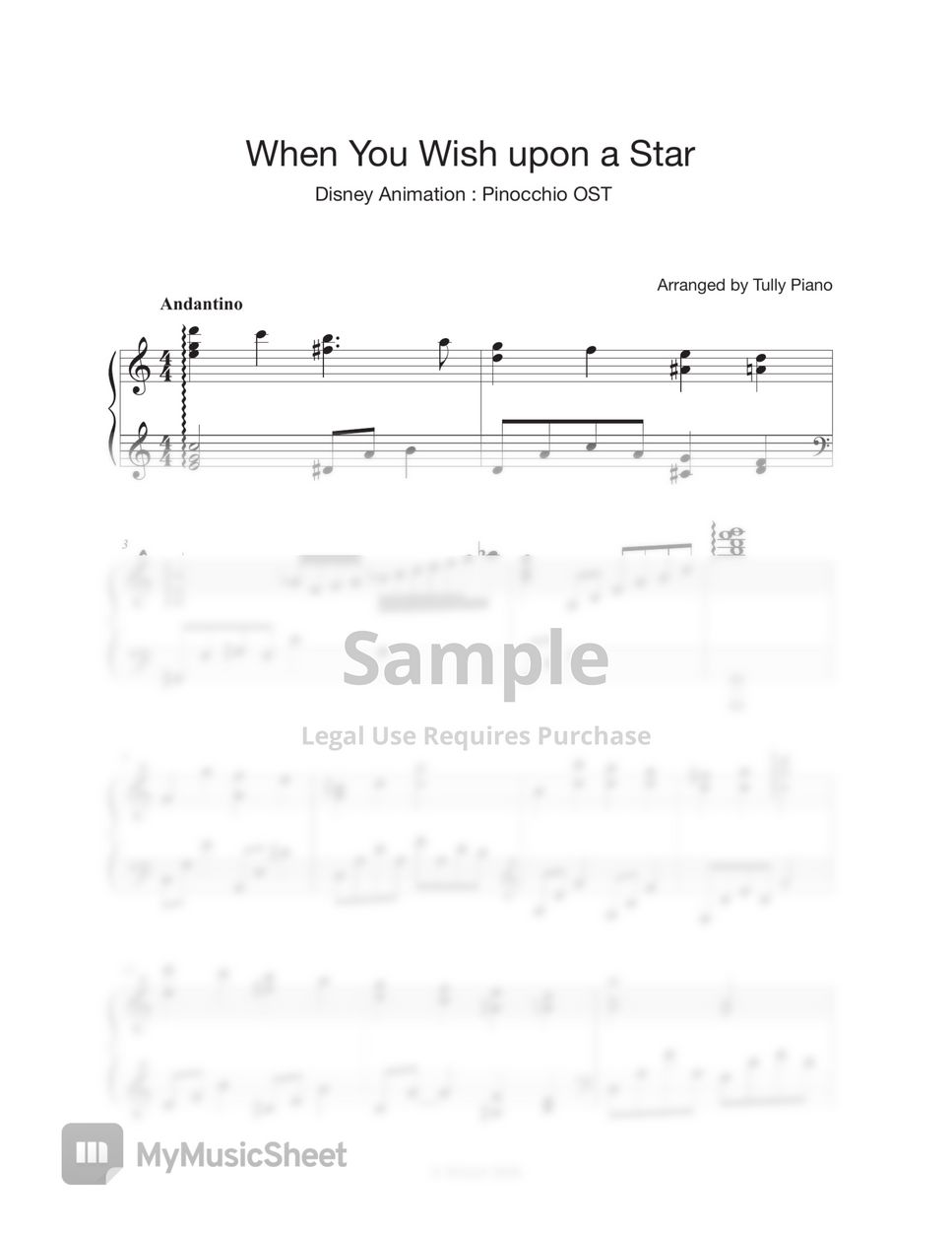 Disney animation ‘Pinocchio’ Ost. - When You Wish upon a Star (3 Sheet ...