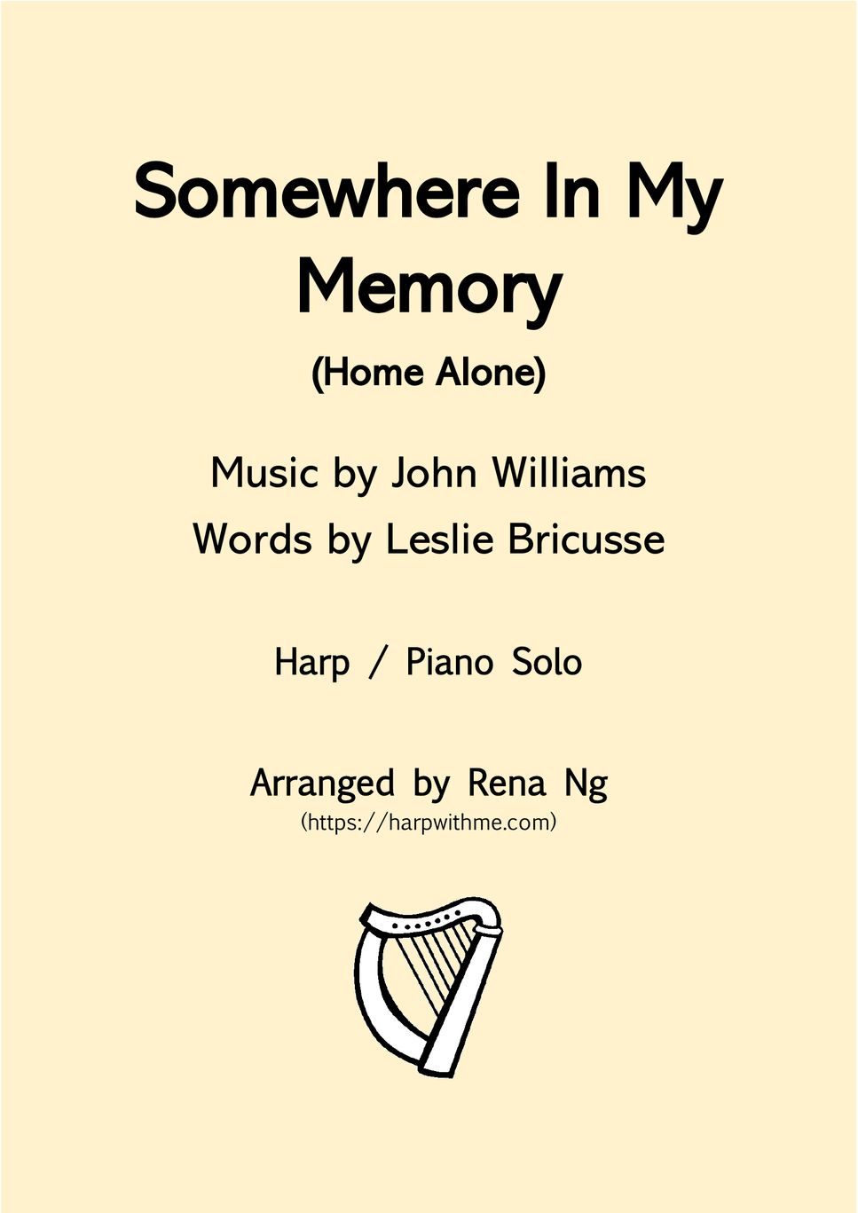 Home Alone - Somewhere In My Memory (Harp / Piano Solo) - Intermediate by Harp With Me