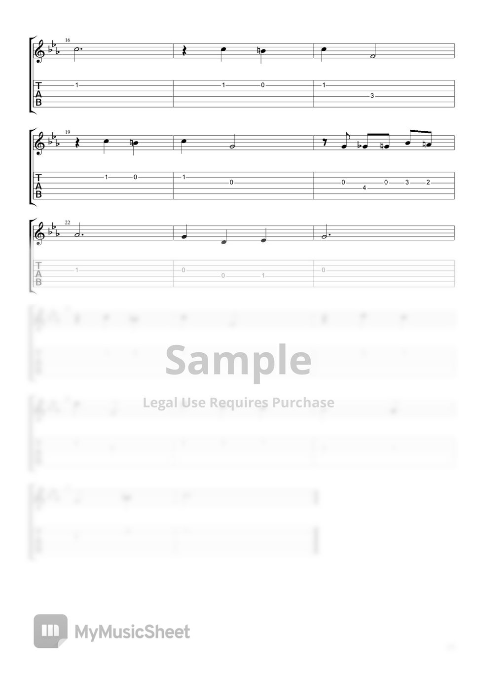 Charles Aznavour La bohème Tab + 1staff by Mélodie guitare