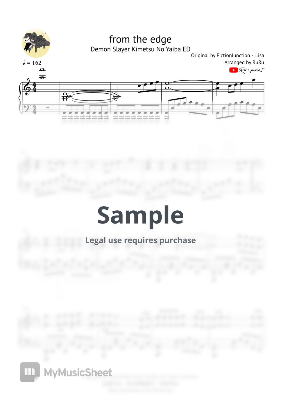 Demon Slayer ED - From the Edge Sheets by Ru's Piano