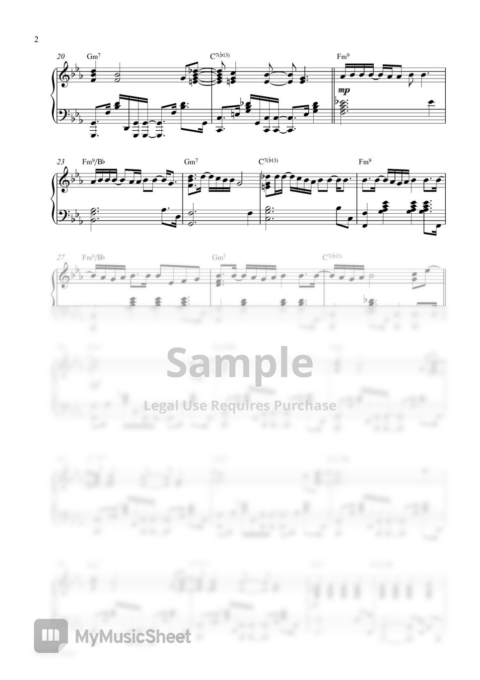 BTS V - Slow Dancing (Piano Sheet) by Pianella Piano
