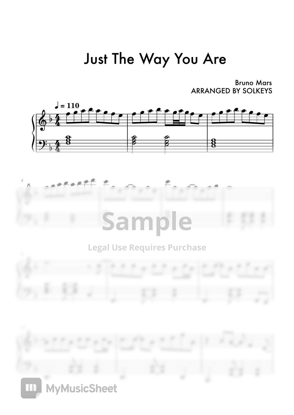 Bruno mars just the way you are by solkeys
