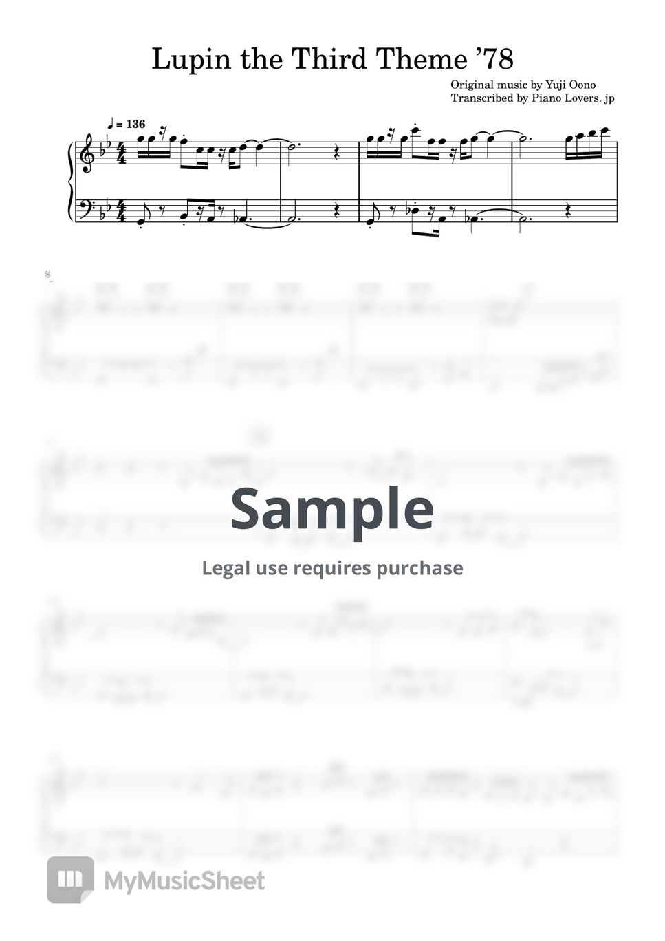 yuji-oono-theme-from-lupin-the-third-78-piano-sheet-music-easy