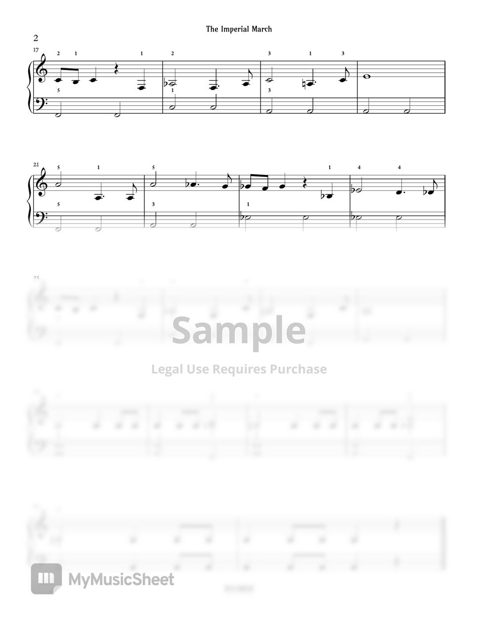 John Williams - [Easy] Imperial March (Star Wars) Sheets by PianoSSam