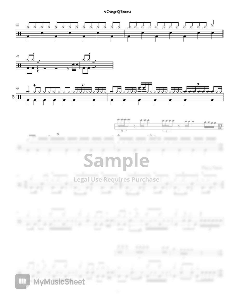 A Change Of Seasons Sheet Music for Piano, Guitar, Bass