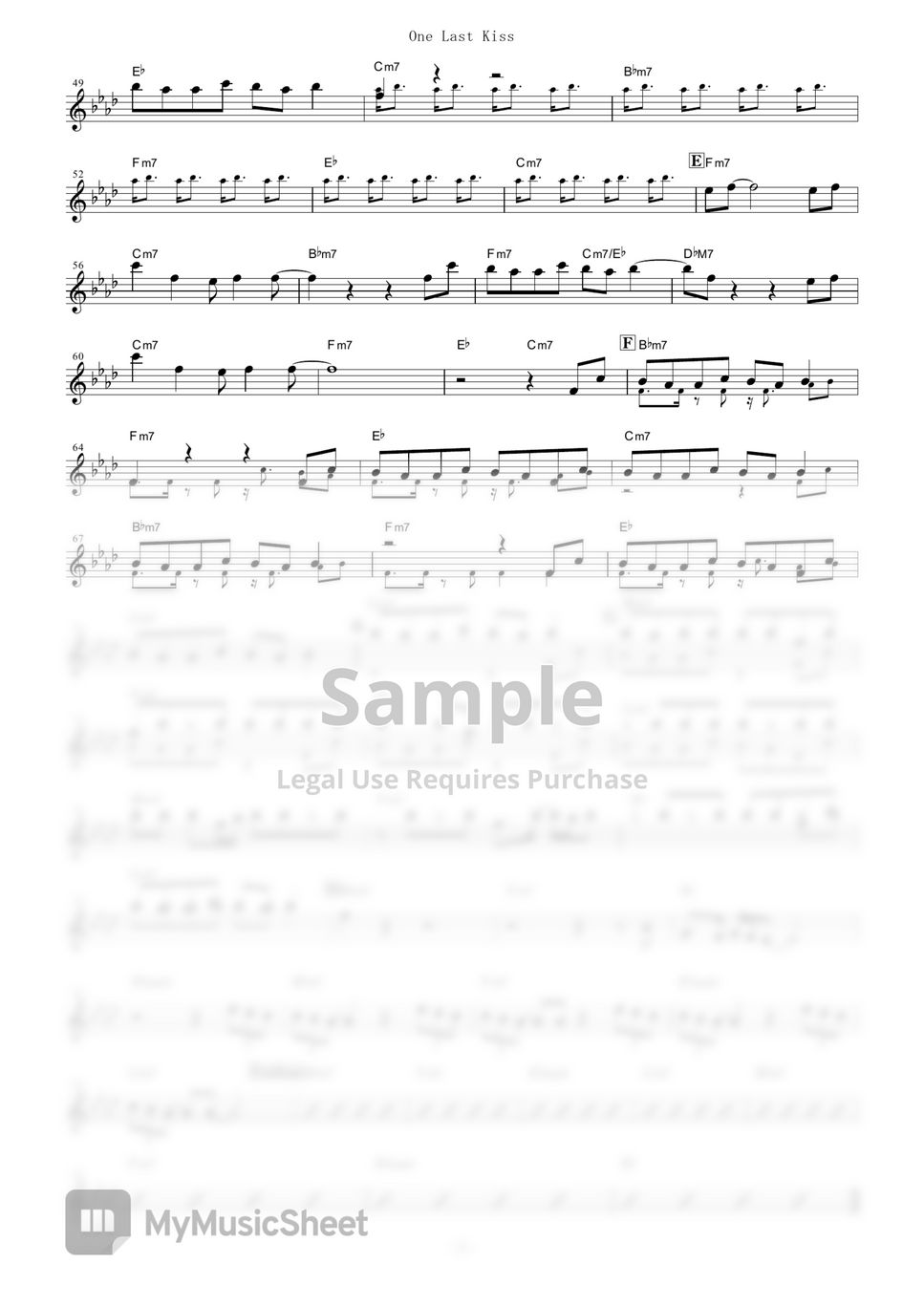 シン・エヴァンゲリオン劇場版:|| - One Last Kiss (in Eb) by Hikaru Utada