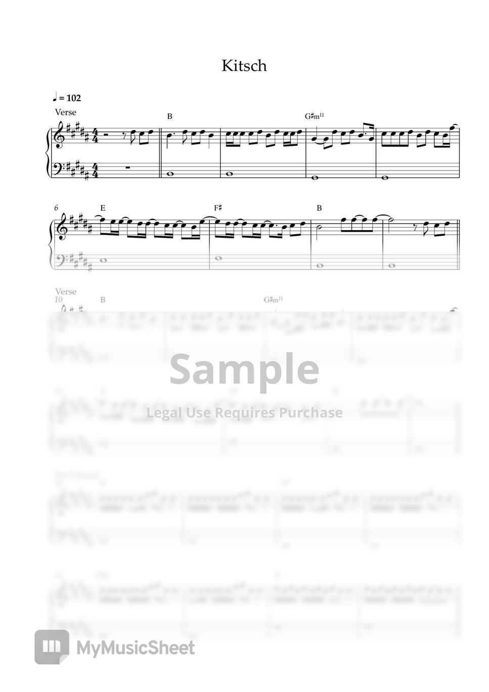 IVE - Kitsch (EASY PIANO SHEET) by Pianella Piano