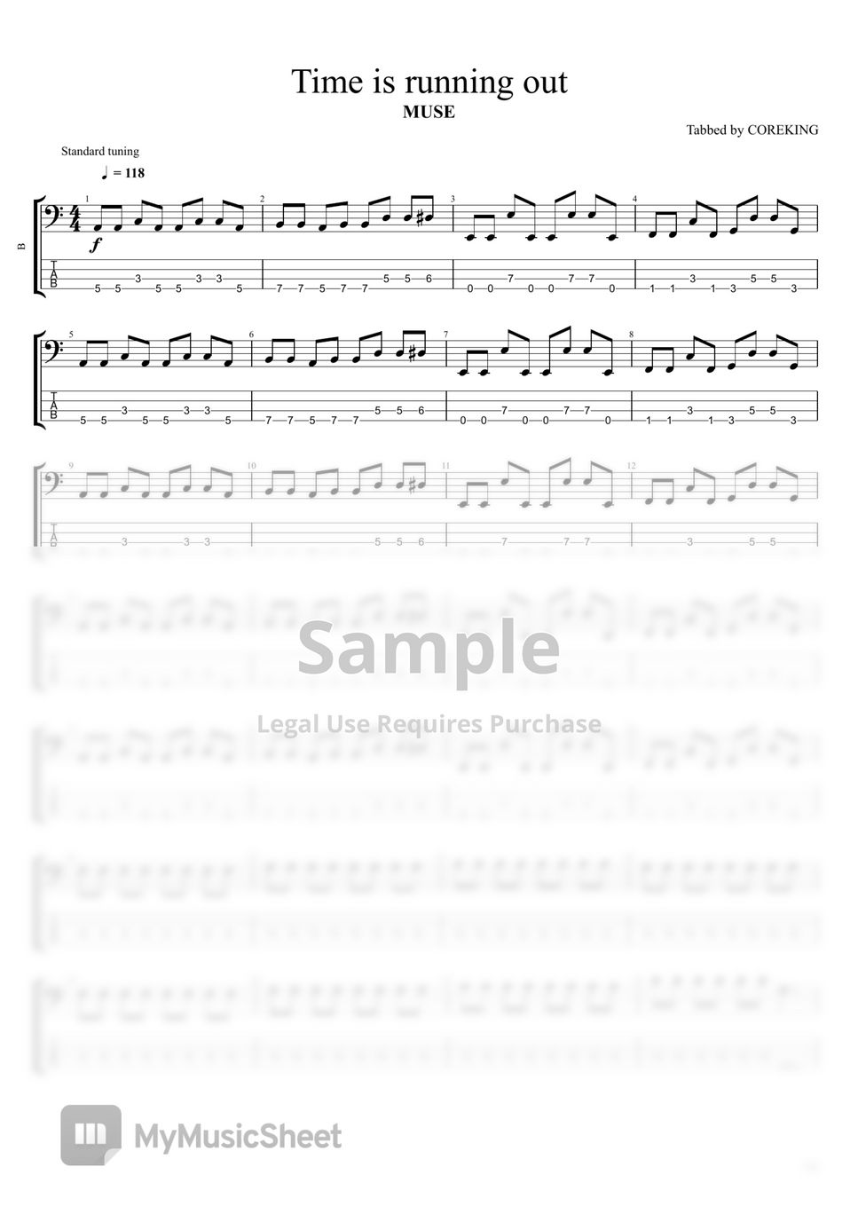 Muse Time is running out Sheets by COREKING