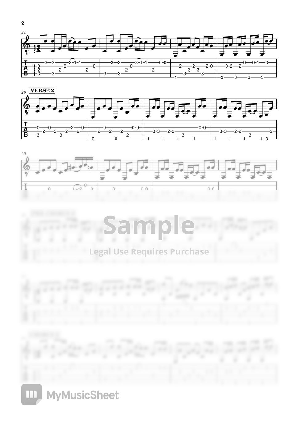 Pamungkas one only tab 1staff by guitarguruxp