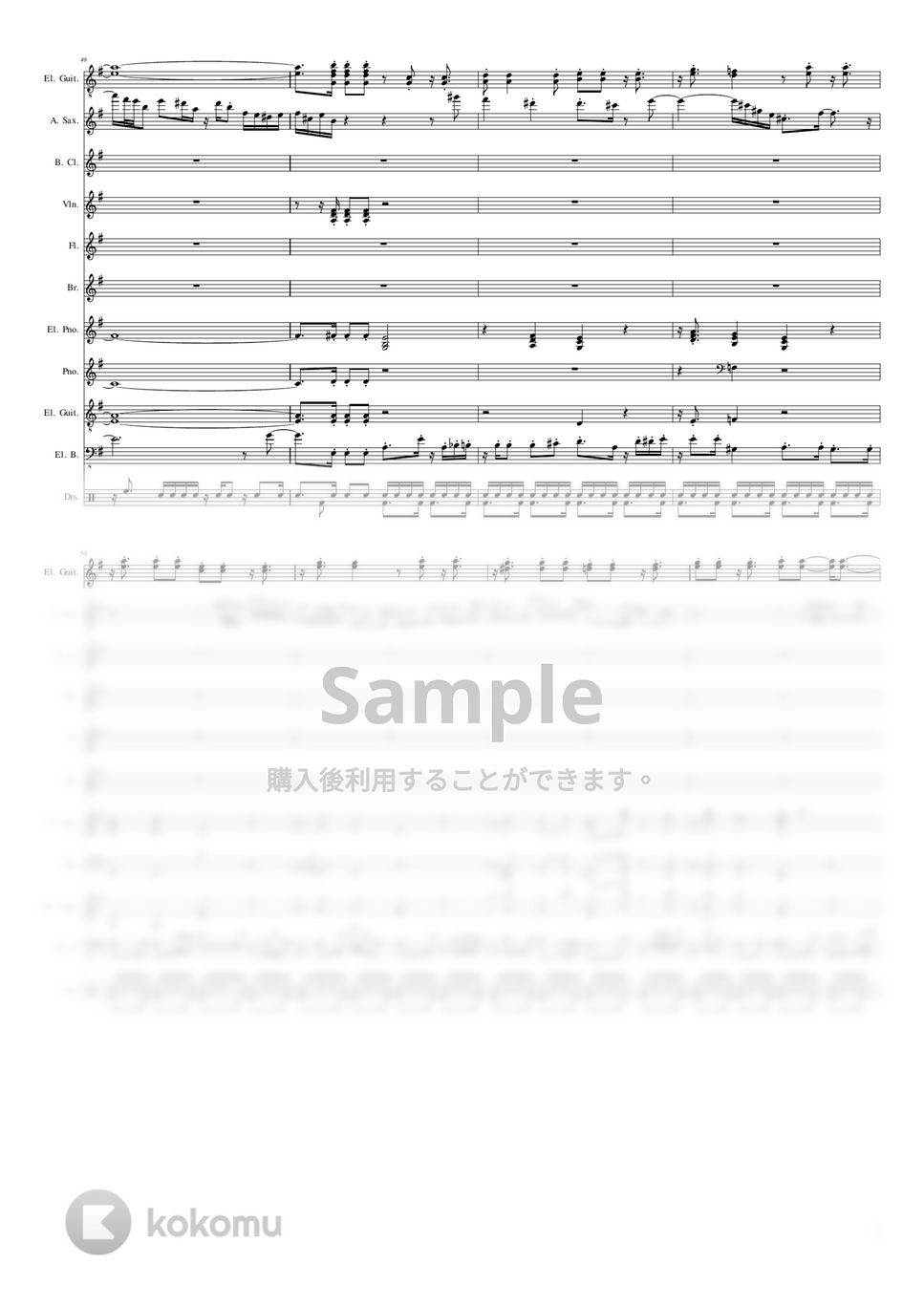 T-SQUARE - ROMANTIC CITY (作曲：安藤まさひろ) 楽譜 by @MitsuruMinamiyama