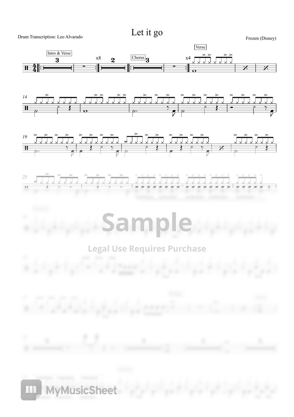 Let it go by Drum Transcription: Leo Alvarado