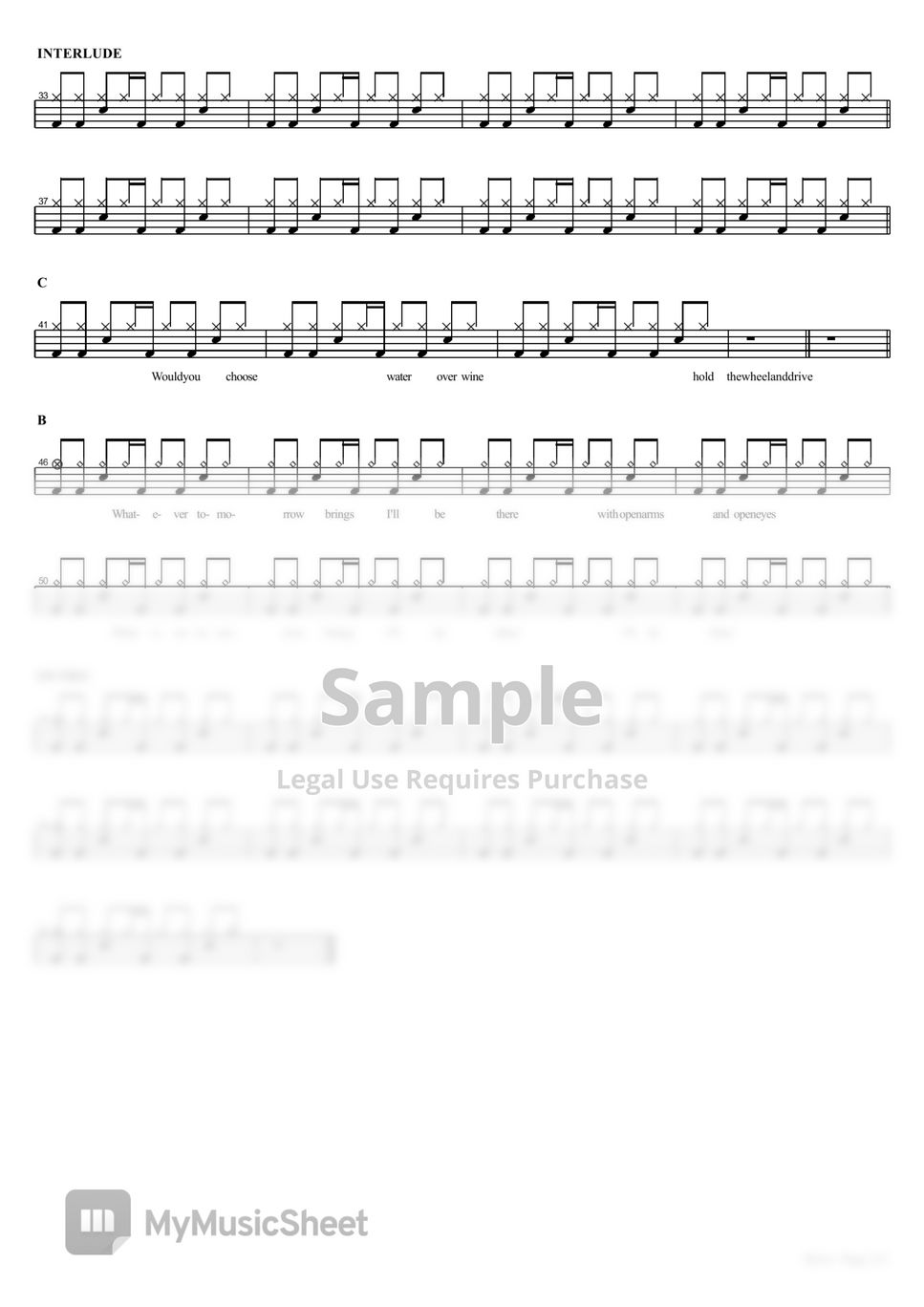 Incubus Drive Sheets By Copydrum