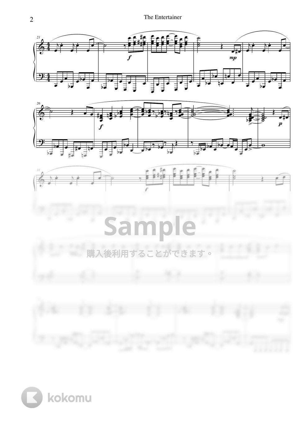 Scott Joplin - The Entertainer (上級ピアノ) by Jacob Koller