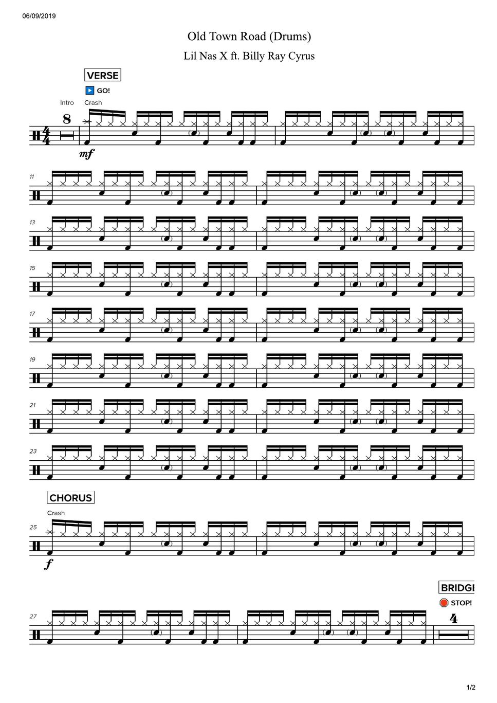 lil-nas-x-ft-billy-ray-cyrus-old-town-road-hoja-by-magic-drum-sheets