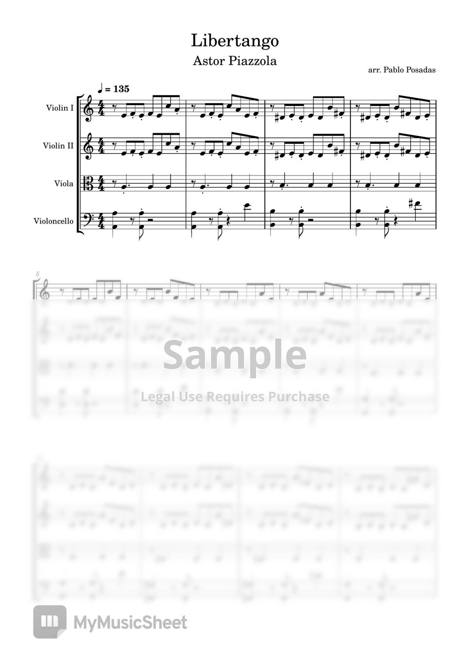 Astor Piazzola - Libertango (string quartet) by Thec P