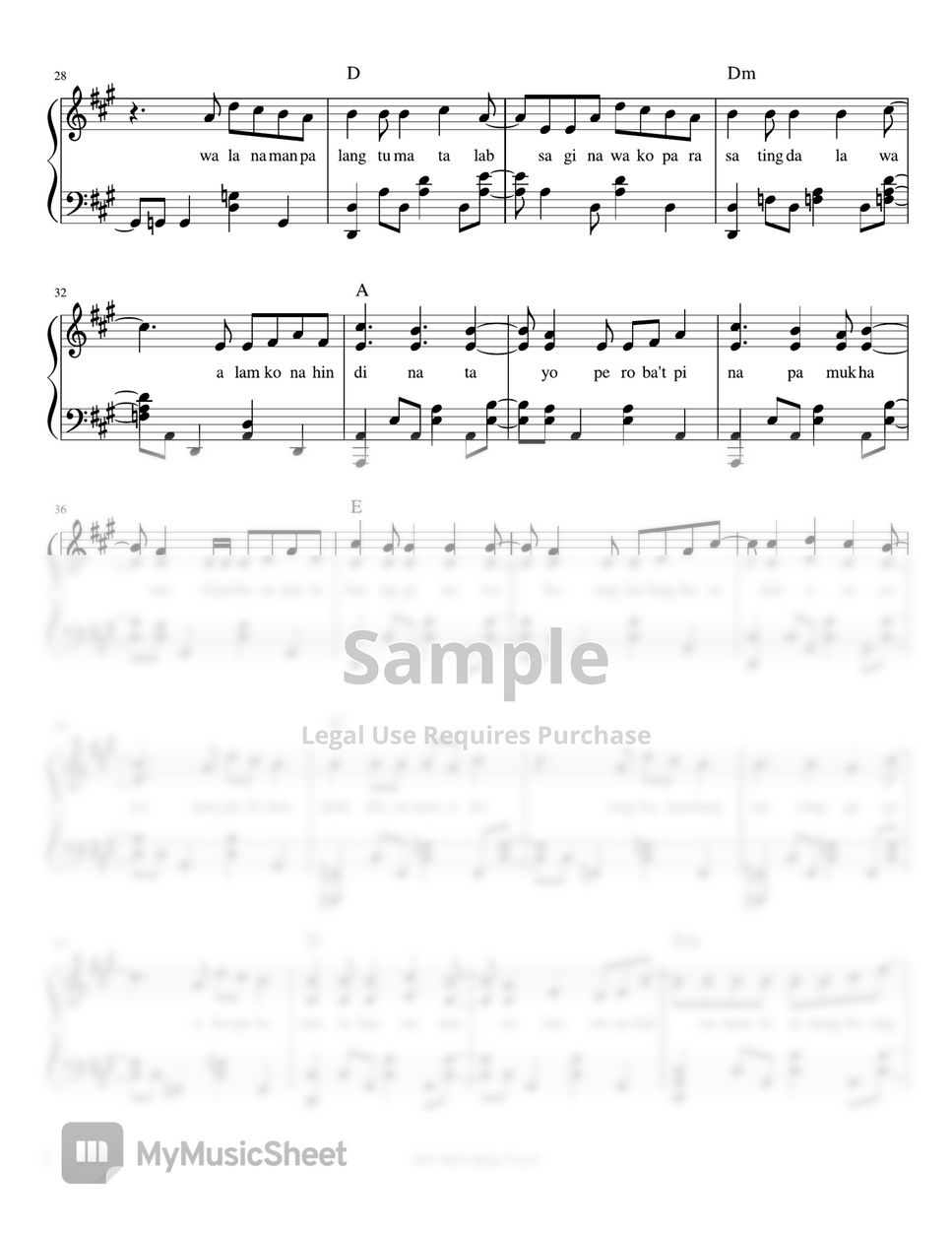 Zack Tabudlo - Iba (piano sheet music) Sheets by Mel's Music Corner
