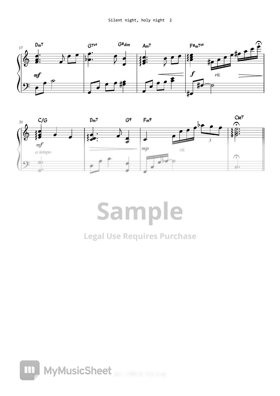 silent-night-holy-night-c-g-key-christmas-carol-sheet-music-by