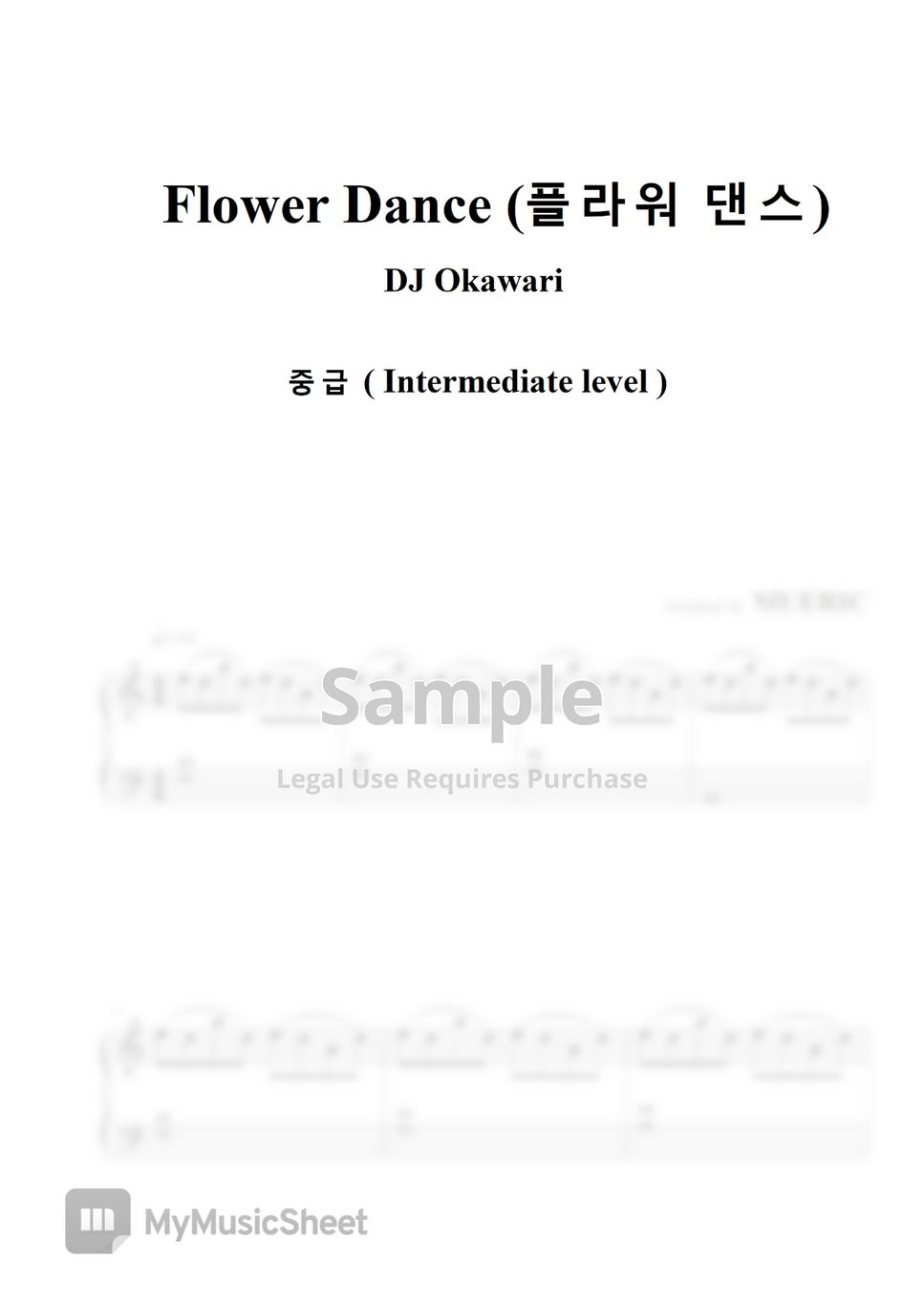 [Piano] DJ Okawari - Flower Dance (for Intermediate) by MUERIC