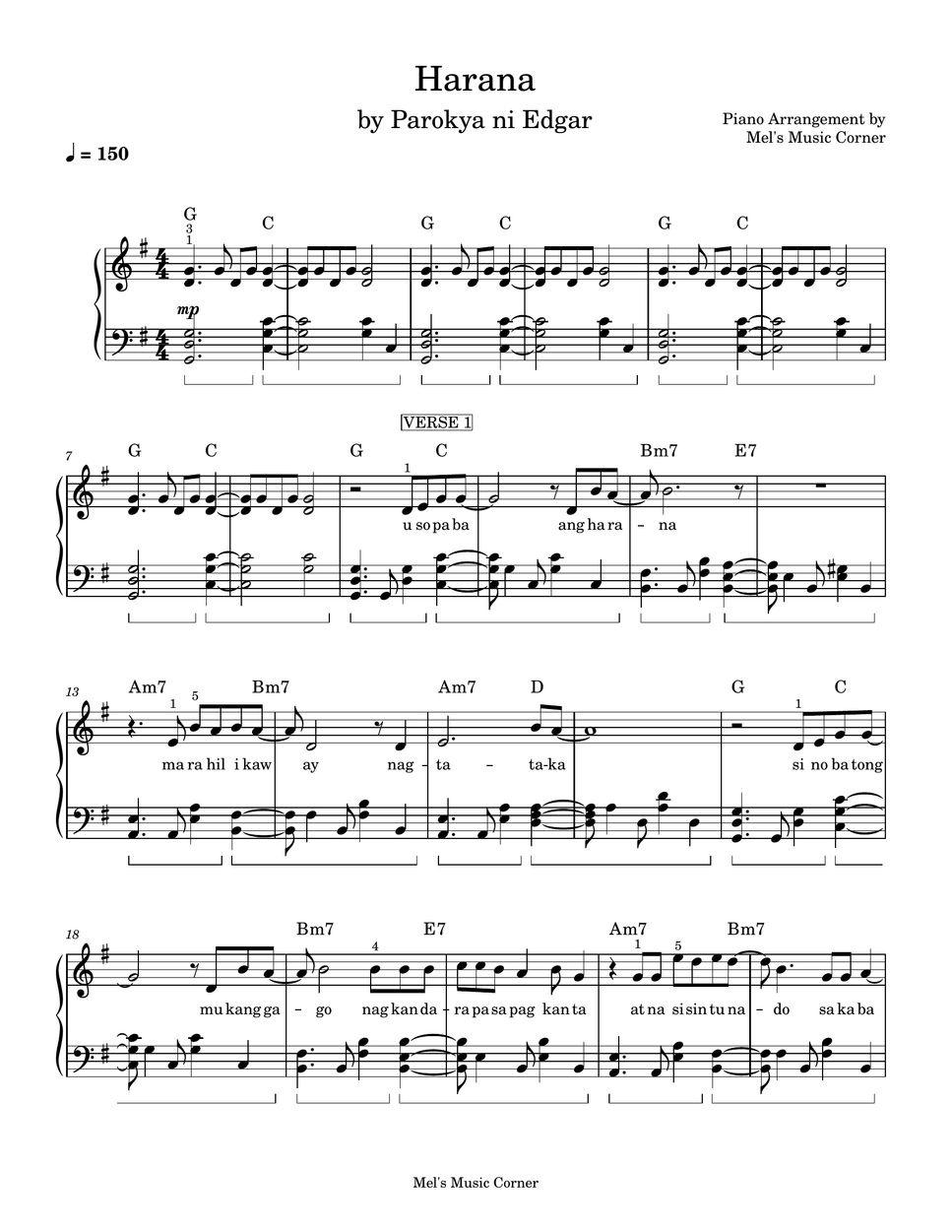 Parokya ni Edgar - Harana (piano sheet music) Sheet Music by Mel's ...