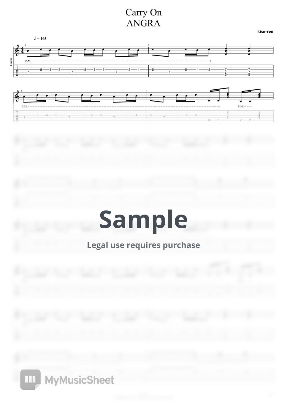 ANGRA Carry On ANGRA Intro 000035 (TAB PDF & Guitar Pro files
