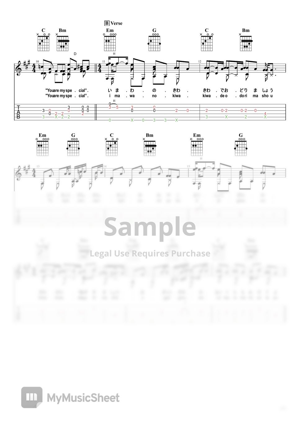 King Gnu - SPECIALZ (Fingerstyle Guitar) TAB+1 Staff by Naufaldi