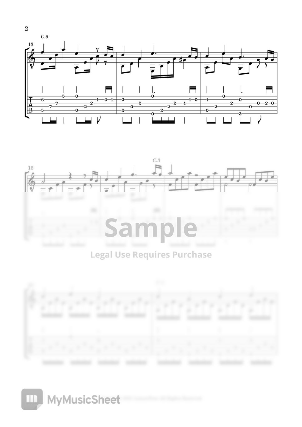 Go Shiina - Tanjiro no Uta (fingerstyle) Sheets by LemonTree