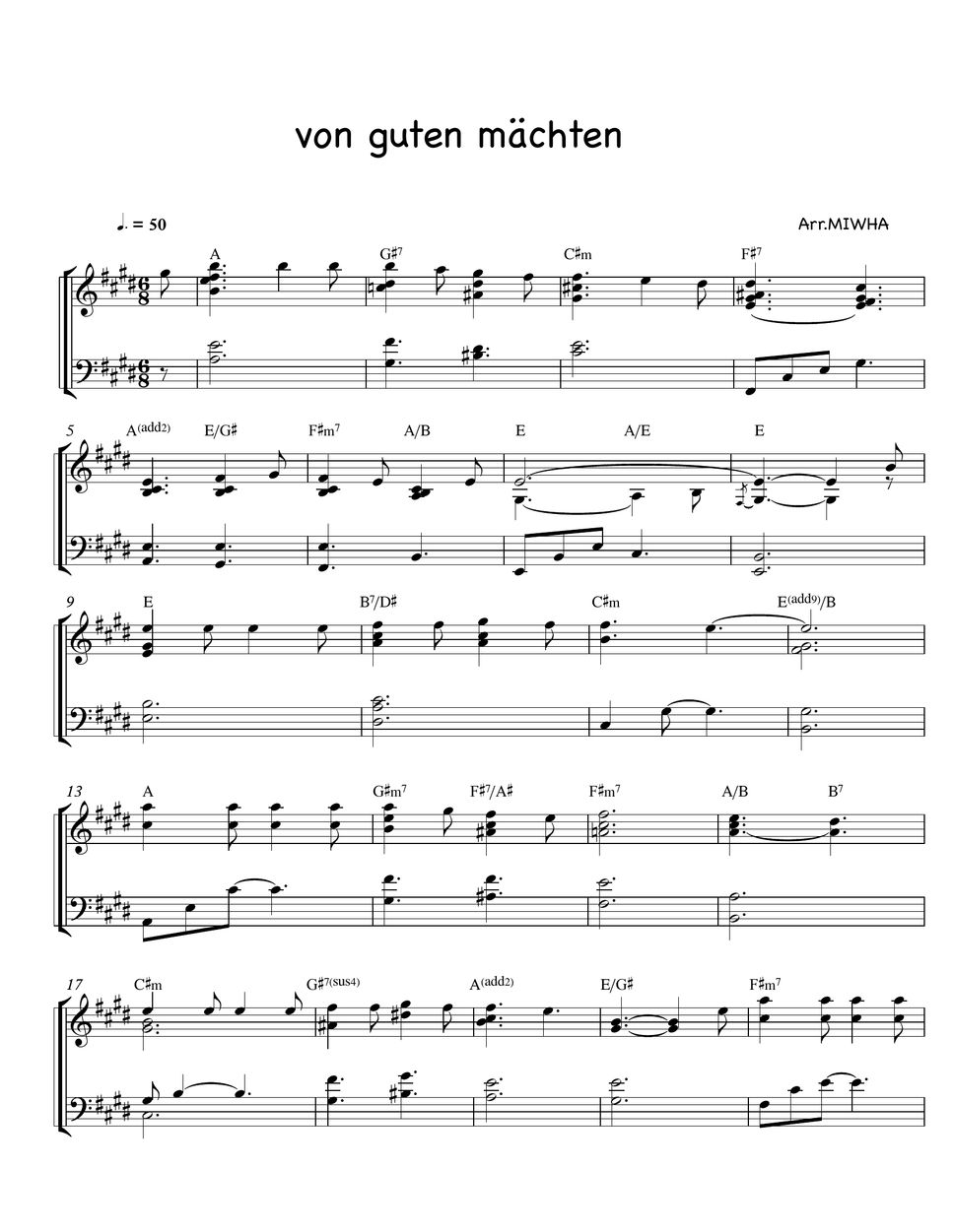 Dietrich bonhoeffer von guten m chten partition musicale by miwha