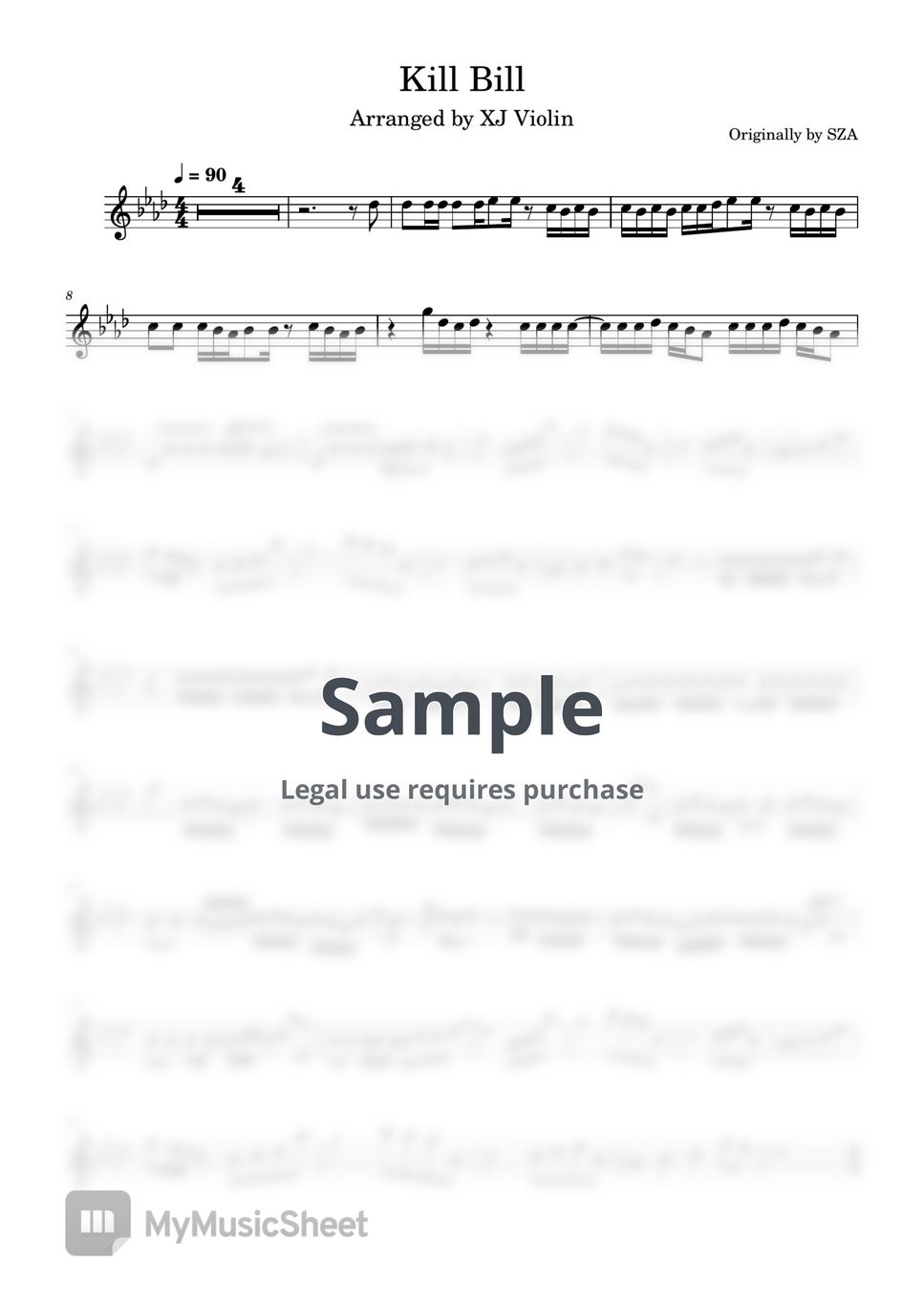 SZA Kill Bill (XJ Violin Ver.) (XJ Violin Ver. half the piece