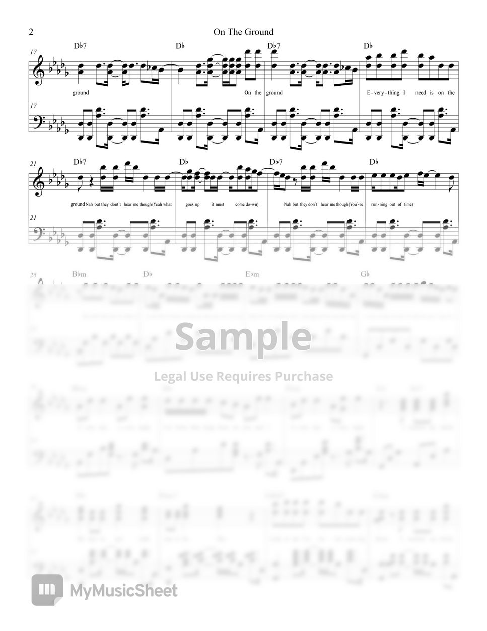 로제 (ROSÉ) On The Ground (with Lyrics) Sheets by ChansMusic