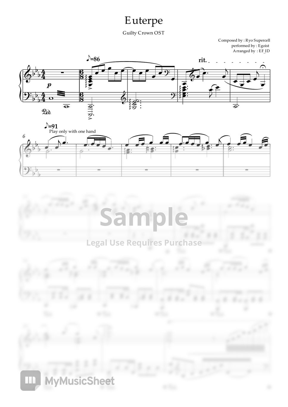 EGOIST - Euterpe (Piano Solo) by EF_ID