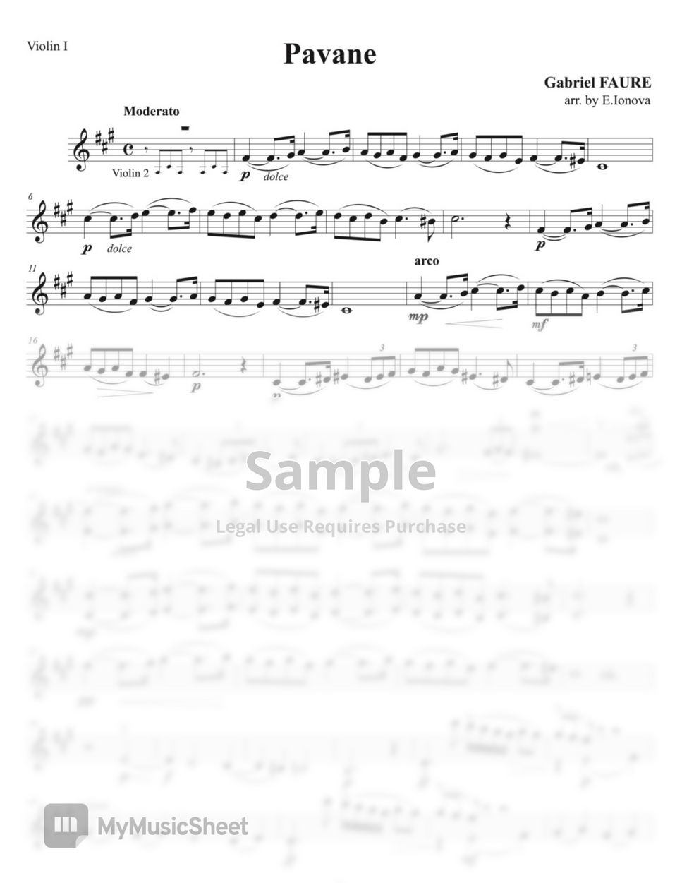 Gabriel faure pavane for string quartet sheets by elena ionova