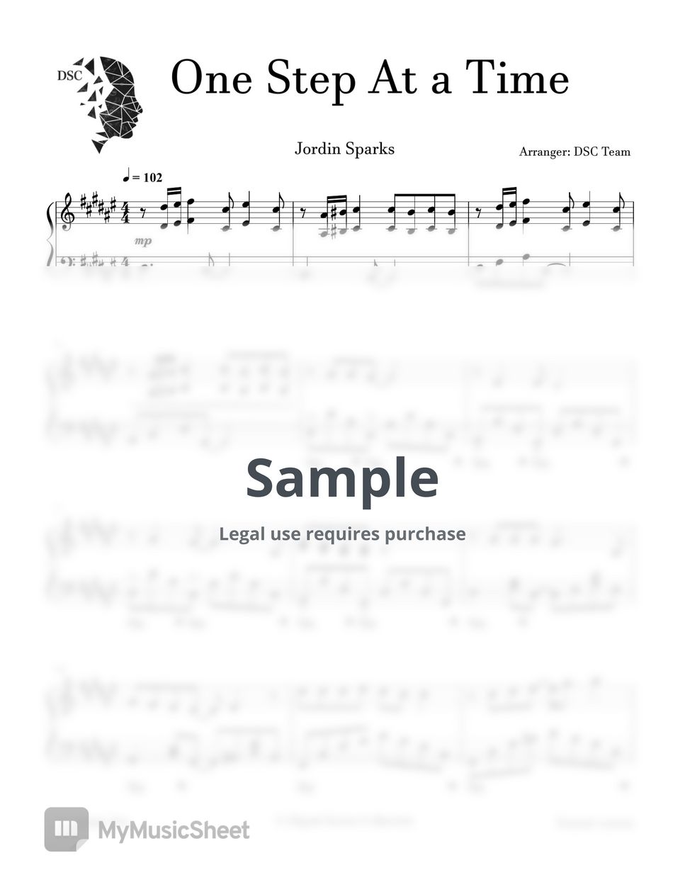 Jordin sparks one step at a time sheets by digital scores collection
